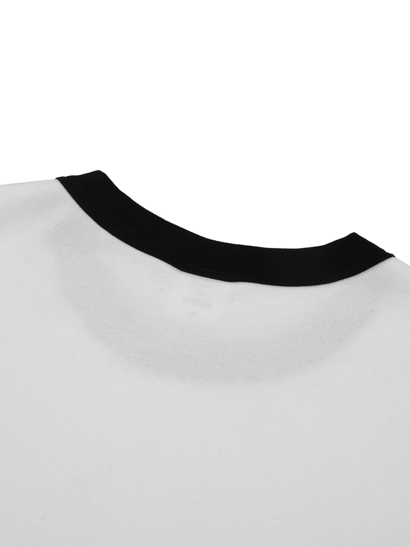 Temptation Contrast Edge Ribbed Crewneck T-Shirt - Image 4