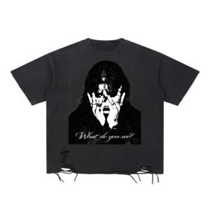 Perspective Snow Washed Raw-Hem T-Shirt