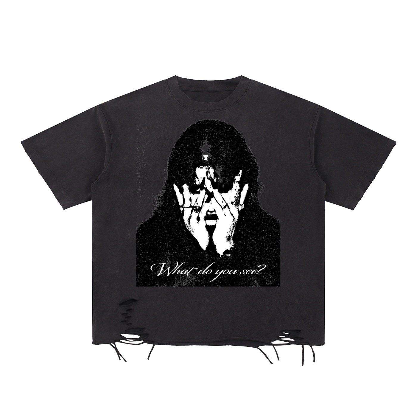 Perspective Snow Washed Raw-Hem T-Shirt
