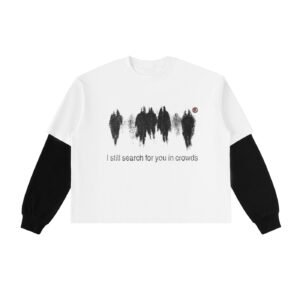 Crowds Layered Contrast Sleeve Cotton T-Shirt