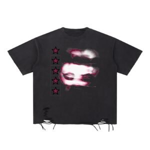 Faces Snow Washed Raw-Hem T-Shirt