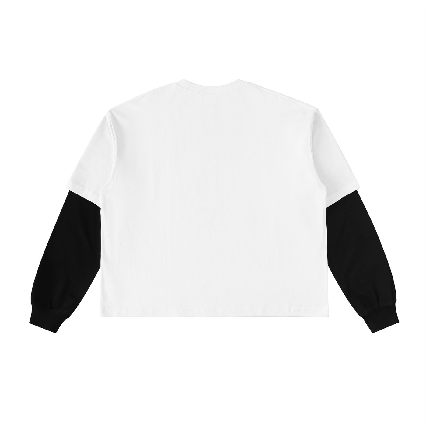Crowds Layered Contrast Sleeve Cotton T-Shirt - Image 2