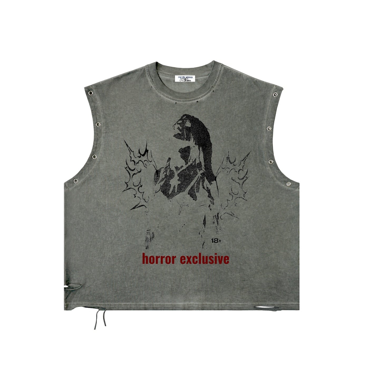 Horror Exclusive Distressed Grommet Eyelet Tank Top